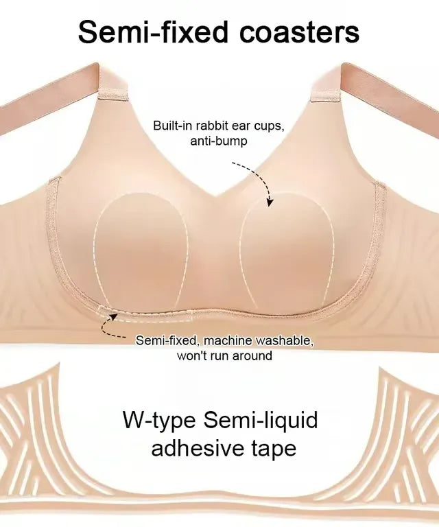 3 Pcs Wire-Free Non-Marking Skin-Friendly Push-Up Bra