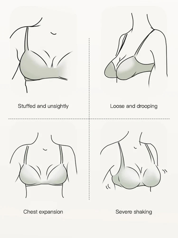 PACK OF 3 Front-Closure Back-Support Minimizer Wireless Bra