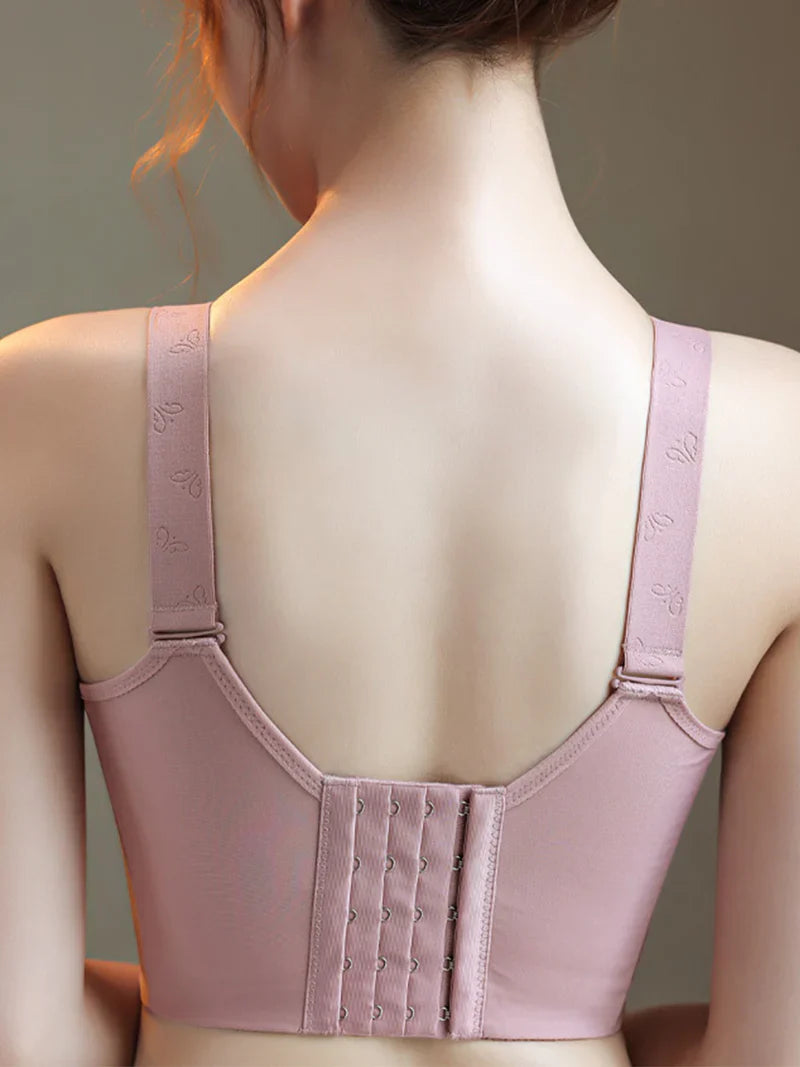 Pack of 3 V-Neck Lace Wireless Side Support Bra