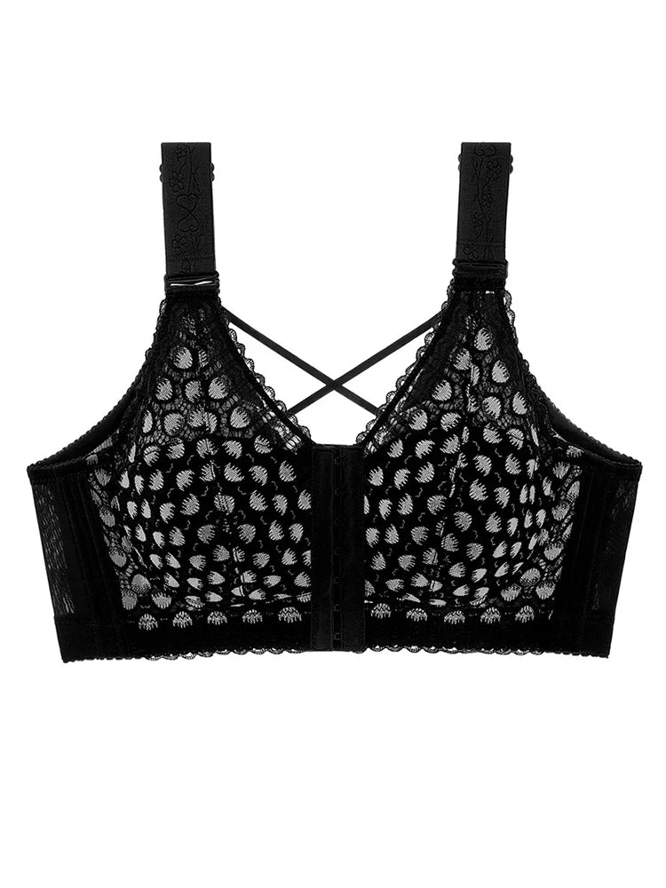 PACK OF 3 Front-Closure Back-Support Minimizer Wireless Bra