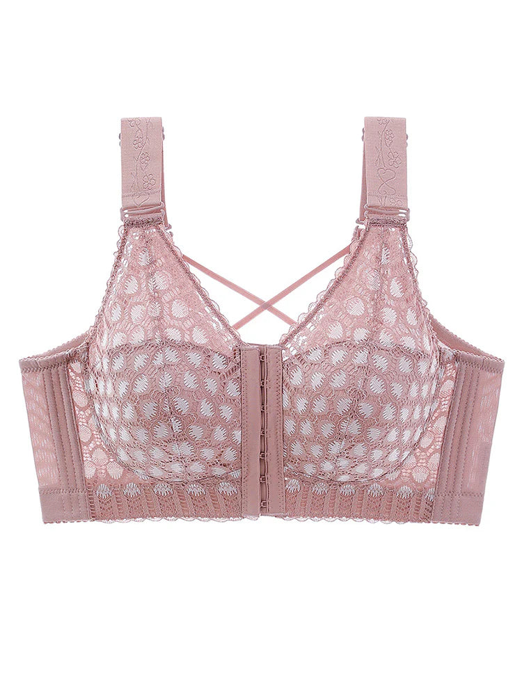 PACK OF 3 Front-Closure Back-Support Minimizer Wireless Bra