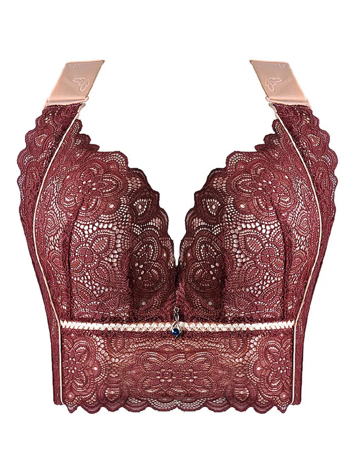 PACK OF 3 Breathable Lace Longline Wire-free Push Up Bras