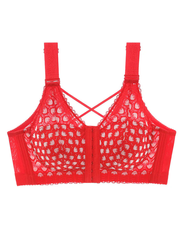 PACK OF 3 Front-Closure Back-Support Minimizer Wireless Bra