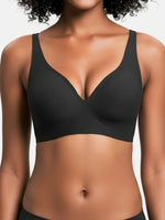Pack of 2 Jelly Wireless Seamless Deep-V Push-Up Bra