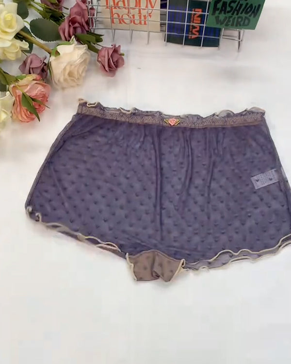 PACK OF 6: Multipack Women's Heart Lace Flower Decoration High Elastic Underwear