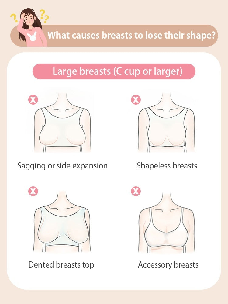 PACK OF 3:  VEIMIA Lifting Minimizer Bra For Big Breasts Anti-sagging, Ultra-thin Cups With Invisible Foundation Color Design