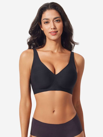 Pack of 2 Jelly Wireless Seamless Deep-V Push-Up Bra