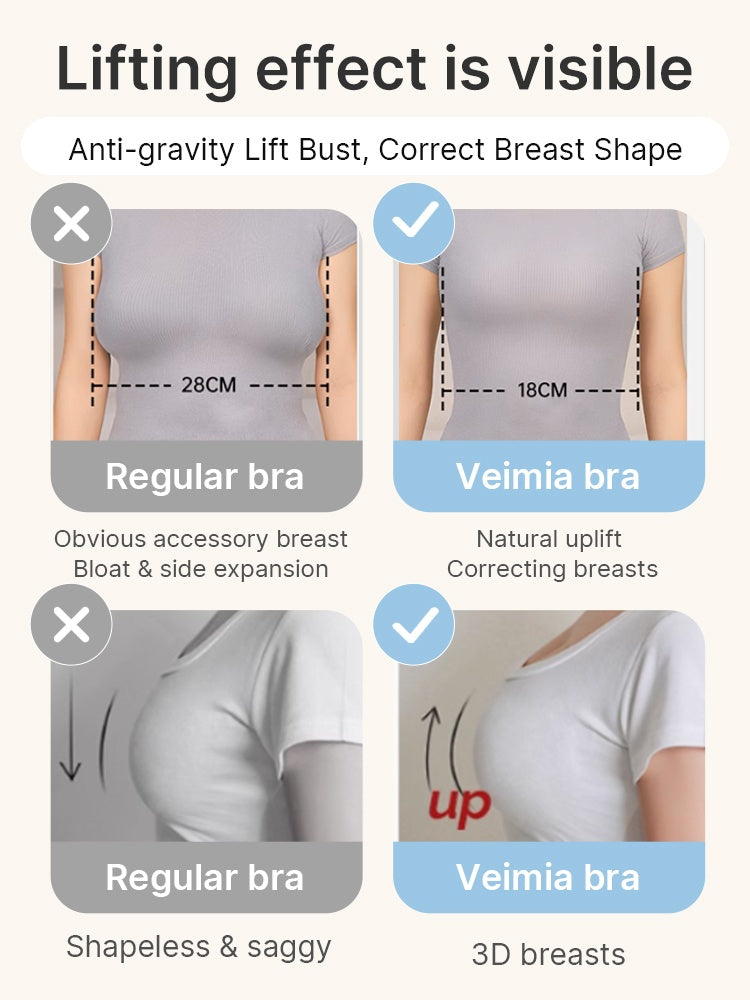 PACK OF 3: VEIMIA Delicate Lace Bra Anti-sagging Lift & Wireless Soft Support With Airy Pads, Silky Satin For Gentle Comfort