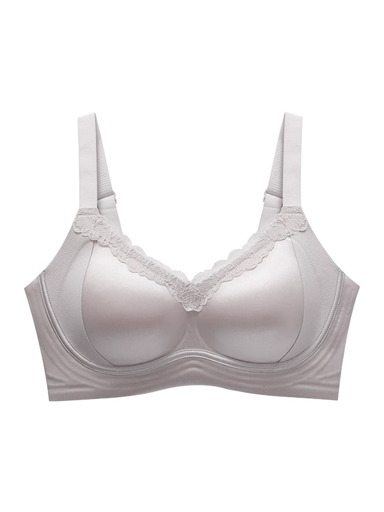 PACK OF 3: VEIMIA Delicate Lace Bra Anti-sagging Lift & Wireless Soft Support With Airy Pads, Silky Satin For Gentle Comfort