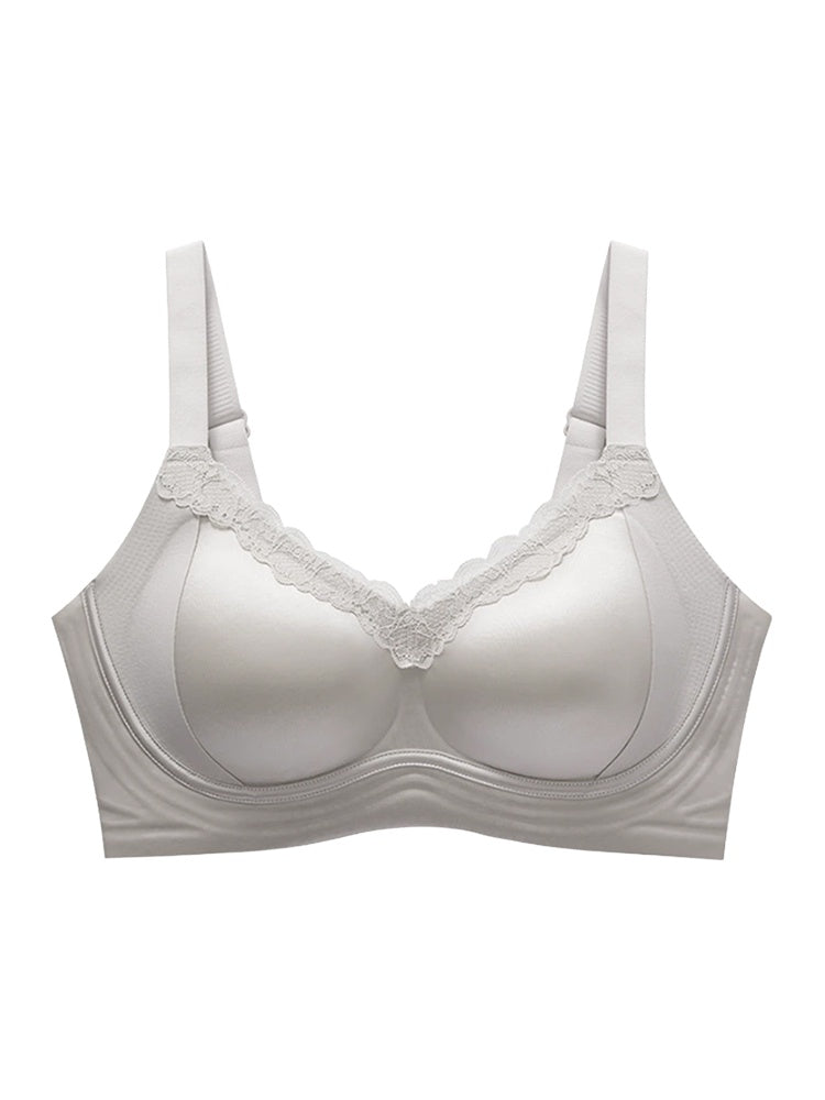 PACK OF 3: VEIMIA Delicate Lace Bra Anti-sagging Lift & Wireless Soft Support With Airy Pads, Silky Satin For Gentle Comfort