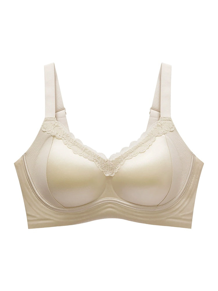 PACK OF 3: VEIMIA Delicate Lace Bra Anti-sagging Lift & Wireless Soft Support With Airy Pads, Silky Satin For Gentle Comfort