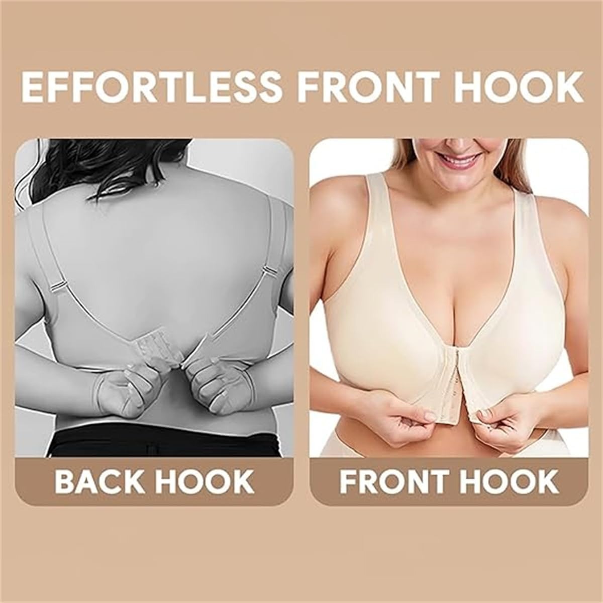 Pack of 3 Seamless Front Buckle Cross Back Shaping Bra