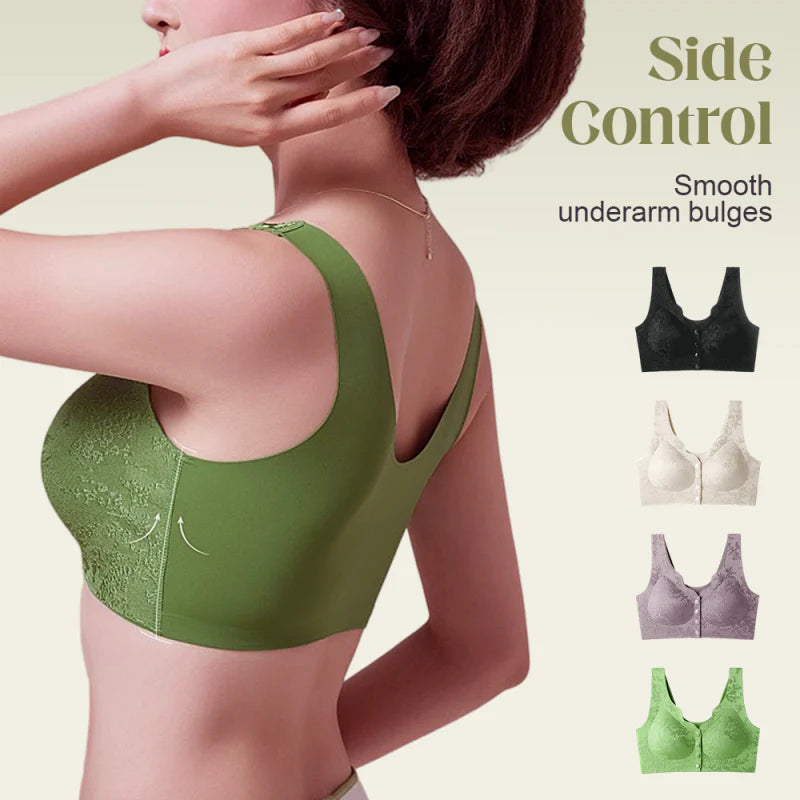 PACK OF 3 Comfort Front-Clasp & Wire-Free Seamless Bra